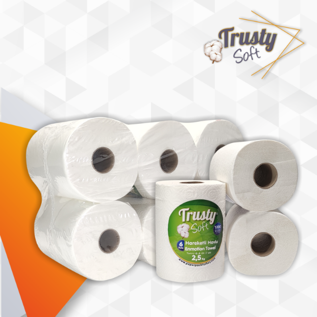 Picture of TRUSTY HAREKETLİ HAVLU 2,5 KG 120M SARIM KOLİDE 6 LI 25cm /12,5cm PERF